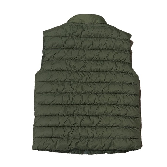 BUNDLE 2 Puffer Vests for Toddler Boy size 3T Olive Green and Navy/Yellow Zip Up - Picture 3 of 11